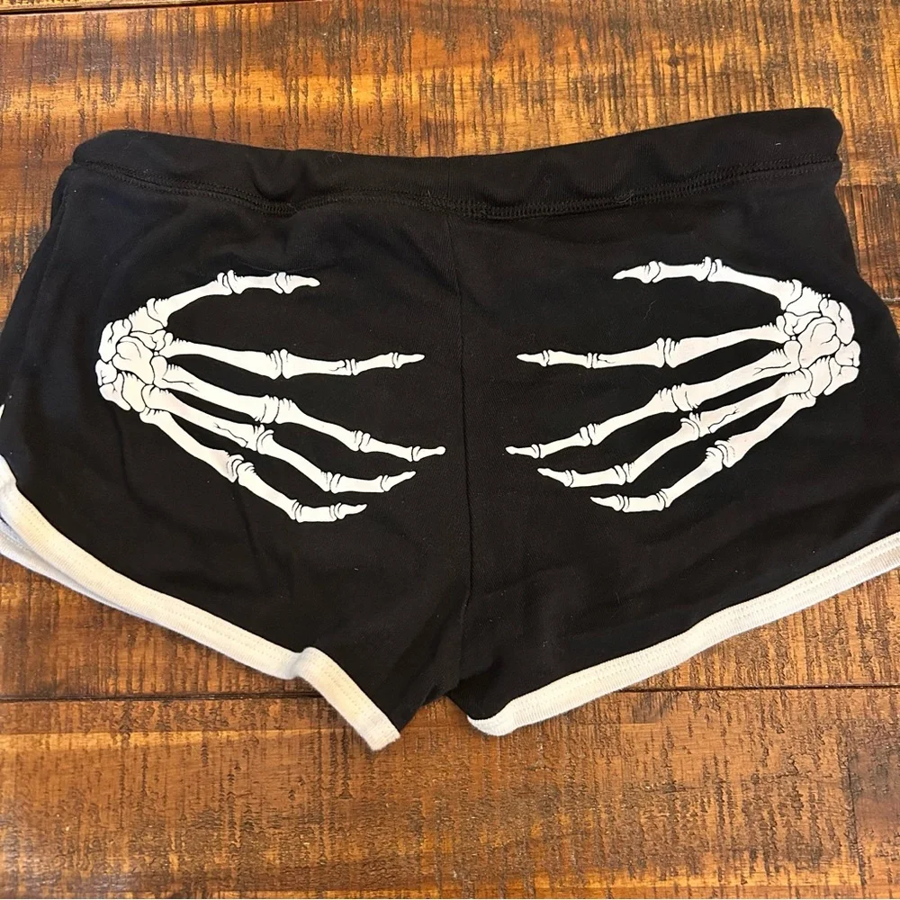 Too Fast- Skeleton Hands Booty Shorts - Picture 3 of 5